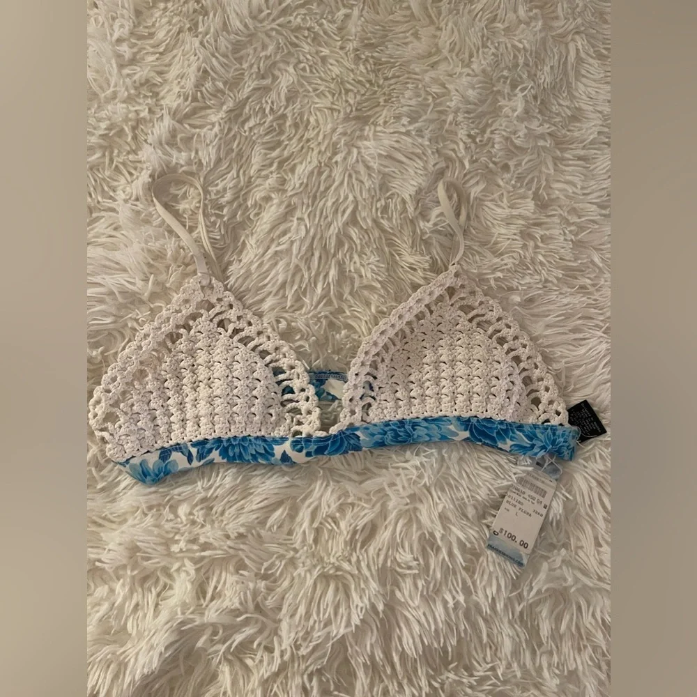 Frankie bikinis crochet swimsuit top with tags. Never used. With tags.